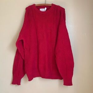 Barrel II red Sweater vintage crew textured 3d oversized valentines unisex 90’s